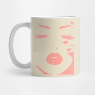 Girls face lips and eyelashes silhouette Mug